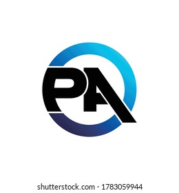 Einfacher Logo-Design des Buchstaben PA-Kreis