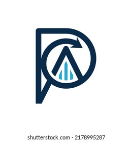 Letter PA Data Arrow Logo Design