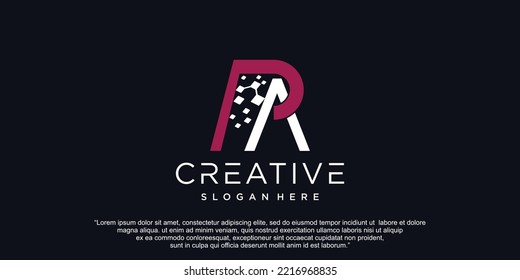 Letter PA logo with creative abstract concept Premium Vector