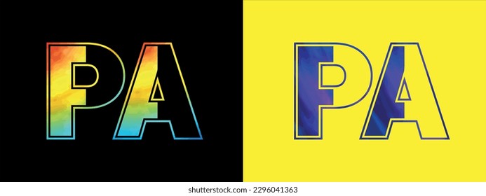 Letter PA Logo Design Vektorvorlage. Kreatives, modernes luxuriöses Logo für Corporate Business Identity