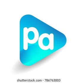 Letter PA logo in triangle shape and colorful background, letter combination logo design for business and company identity.
