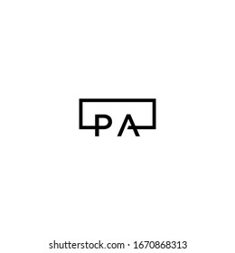 el logo de la letra P con el moderno y muy simple logo de la letra A