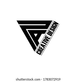 Letter PA triangle logo design vector