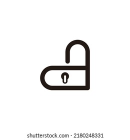 Letter a padlock geometric symbol simple logo vector