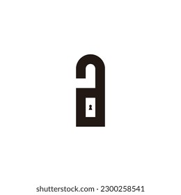 Letter a padlock geometric symbol simple logo vector