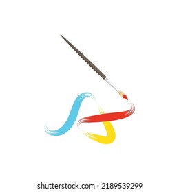 A letter paint brush icon vector concept design template web
