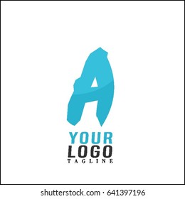 Letter A paint brush stroke vector design. Hand lettering logo.