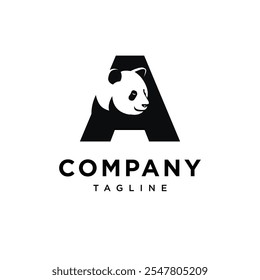 Letter A Panda Logo Icon Vector