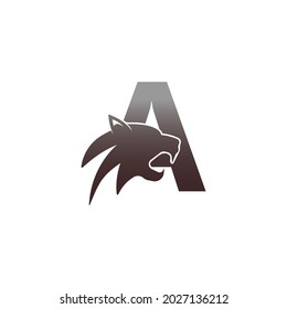 Letter A with panther head icon logo vector template