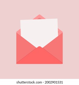 Letter paper envelope view, template open and closed. Message mail icon in solid black flat shape glyph icon. Mail envelope icon vector illustration