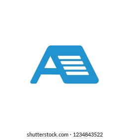 letter a paper list logo vector