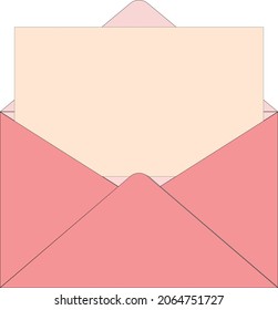 A letter paper in a pink envelope vector image illustration