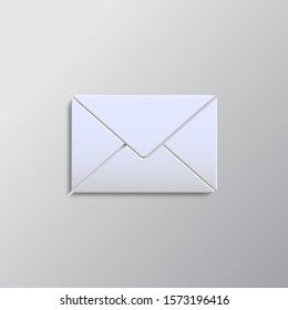 Letter paper style, vector icon. Grey color vector background