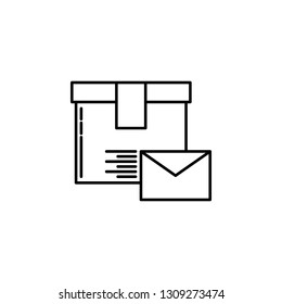 letter parcel. Signs and symbols can be used for web, logo, mobile app, UI, UX on white background