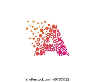 Letter A Particle Dot Logo Design Element