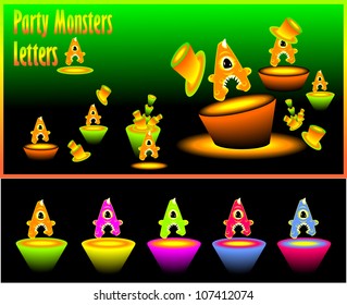 Letter  A and Party monster letters A