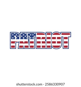 letter patriot design vector with usa flag element