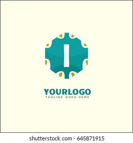 I letter pattern logo. Abstract hexagon design template. Colorful creative sign. Universal vector icon.
