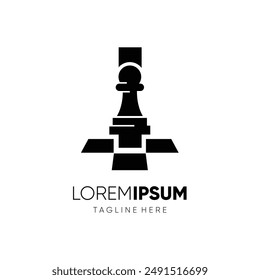 Letter I Pawn Chess Logo Design Vector Icon Graphic Emblem Symbol Illustration