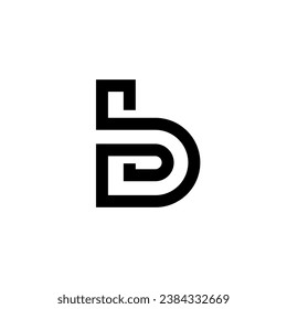 Letter PB or BP with creative unique line art modern shape monogram lowercase logo concept
