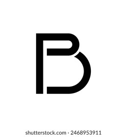 Letter Pb or Bp initial unique shape logo