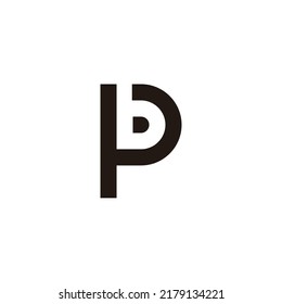 Letter pb bp p b outline geometric symbol simple logo vector