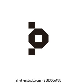 Letter pb bp p b square, point geometric symbol simple logo vector