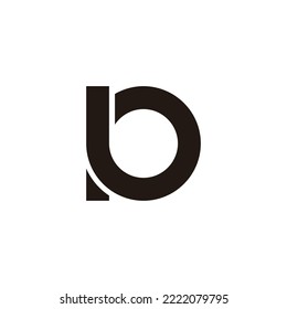 Letter Pb bP P b circle, outline geometric symbol simple logo vector