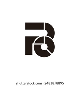 letter pb circles linked round geometric logo vector 