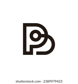 letter pb geometric linear simple logo vector 