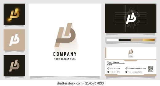 Logo de monograma de letra Pb o Hb con diseño de tarjeta de visita