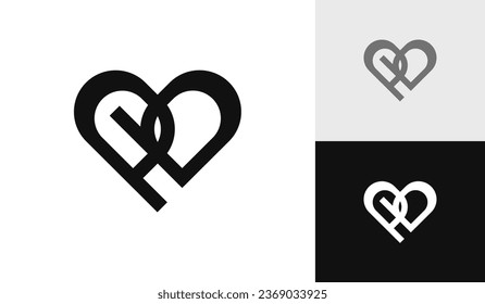 Letter PB heart logo design