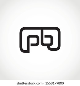 Letter pb linked round lowercase logo vector illustration