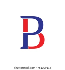letter pb linked unity symbol logo vector
