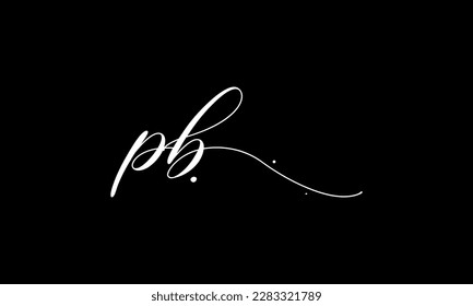 letter PB logo design handwriting signature style vector template.