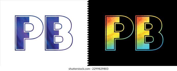 Plantilla vectorial de diseño de logotipo PB de carta. Moderno y creativo logotipo de lujo para la identidad empresarial