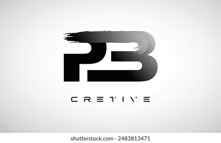 Concepto del logotipo del logotipo de la letra PB con el estilo del cepillo, y que une el Vector del diseño del logotipo de la letra	