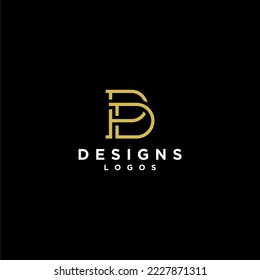 letra pb o pd o bp o dp lujoso abstracto diseño de logotipo inicial inspiración