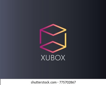 letter PB, PD logo. abstract alphabet sign design. box cube icon template. technology thing concept vector illustration