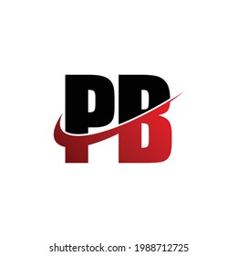 Letter PB simple logo design vector