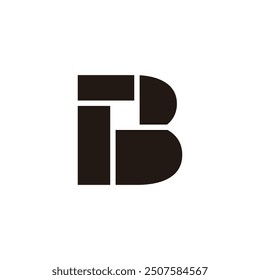 letter pb squares geometric simple logo vector 