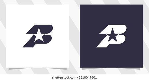 letter pb with star logo design vector