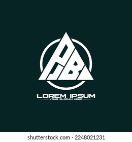 Letra PB vector de diseño de logotipo de triángulo