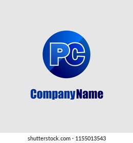Letter PC Alphabetic Logo Concept