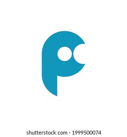 letra pc círculo geométrico simple forma única logotipo vector
