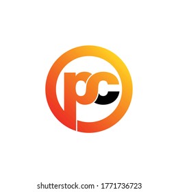 Letter pc circle logo icon design vector. monogram logo vector illustration