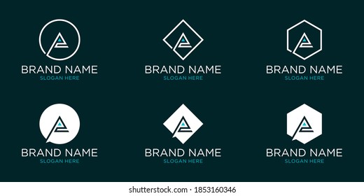 Letter pc collection logo design. vektor illustration