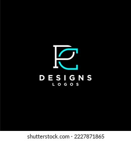 letter pc or cp luxury abstract initial logo design inspiration