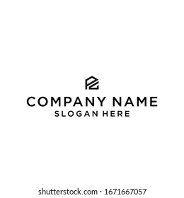 letter pc home logo design vector illustration template