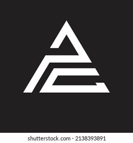 Letter PC logo design, modern concept with triangle shape